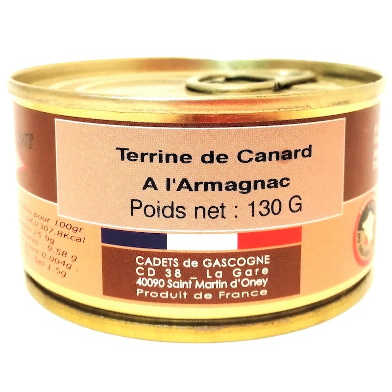 Conserve de terrine canard à l'Armagnac - 130g