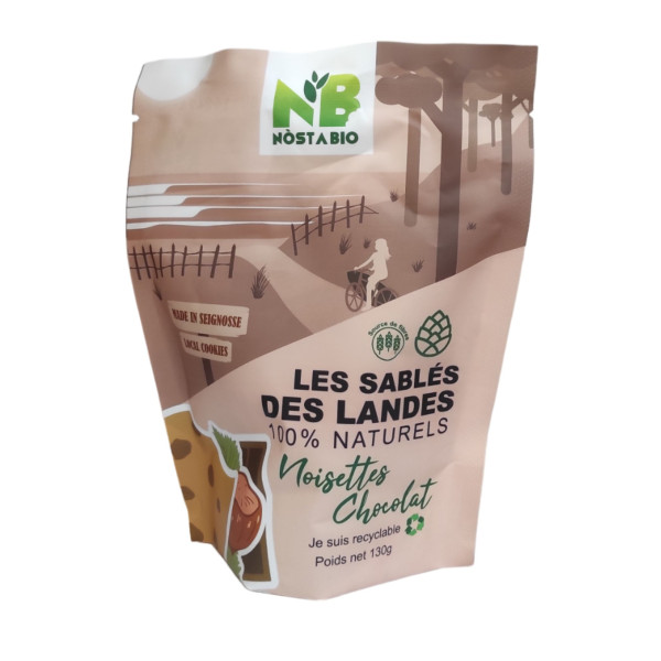 Sablés des Landes noisettes chocolat - Nostabio