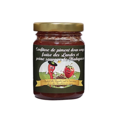 Confiture piment rouge doux des Landes fraise & poivre de Madagascar - EI Baillard