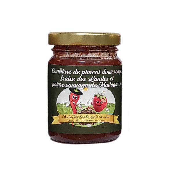 Confiture piment rouge doux des Landes fraise & poivre de Madagascar - EI Baillard