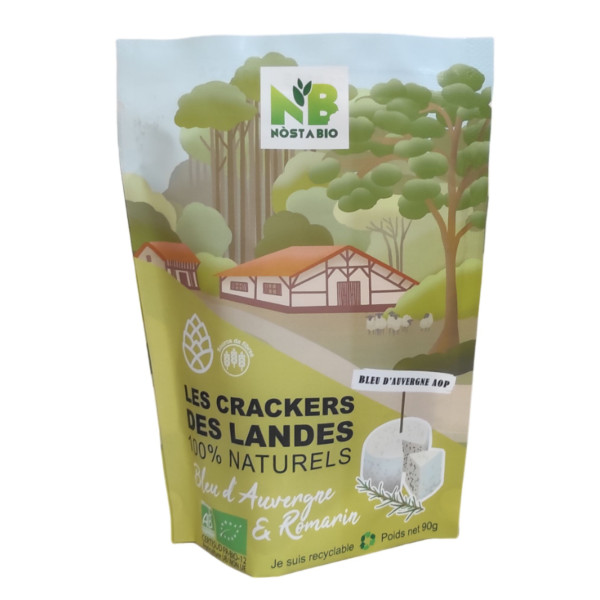 Crackers bleu d'Auvergne romarin Nostabio
